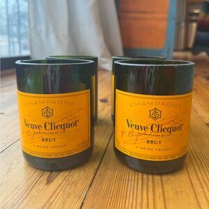 4.5” Cut Veuve Clicquot Glasses set of 4